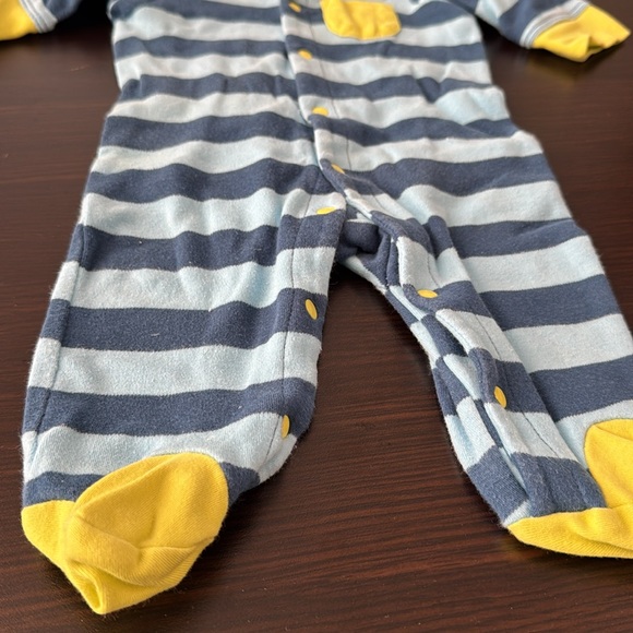 Offspring Blue and Yellow Striped Footie - Picture 2 of 5
